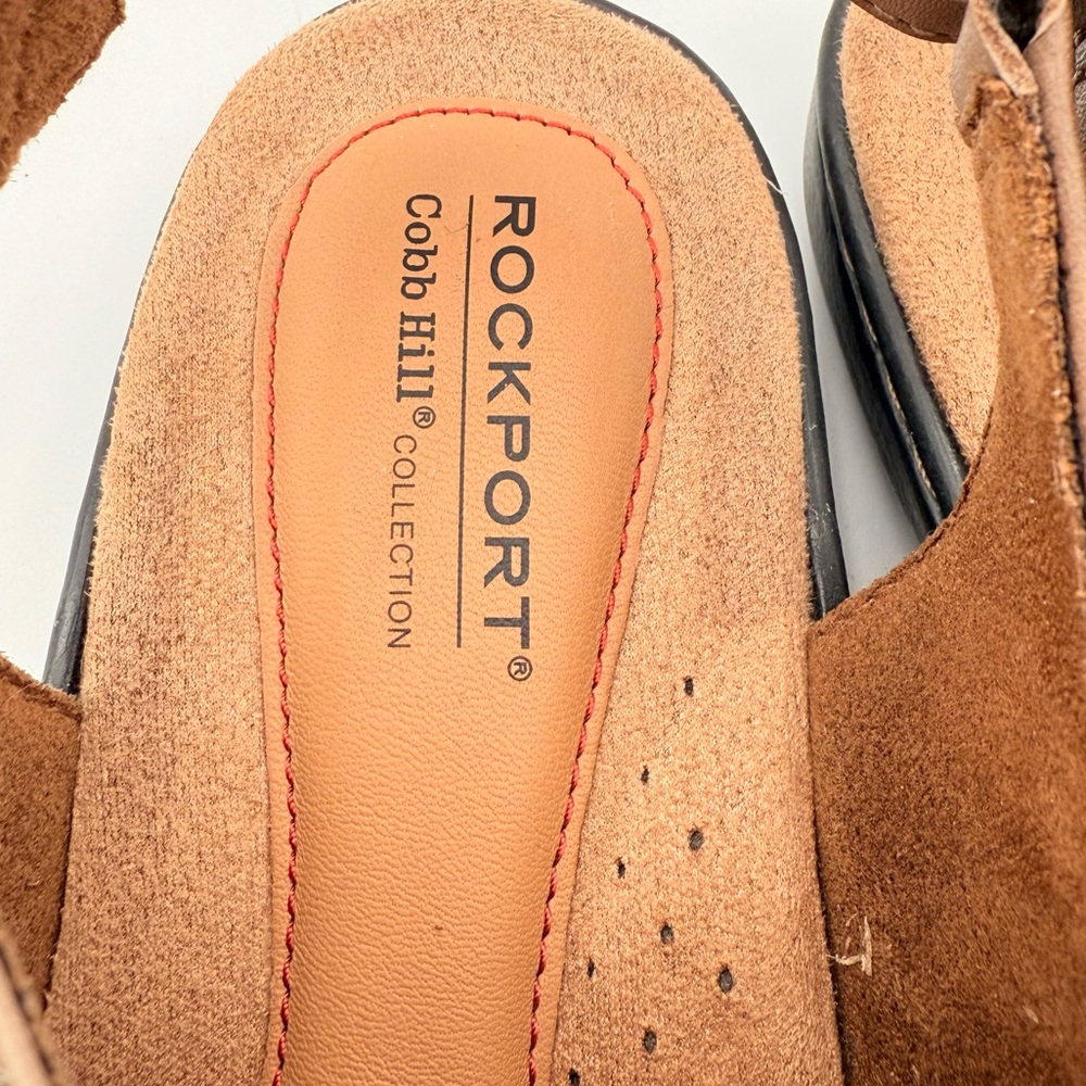 Rockport Cobb Hill Penfield Mary Jane Slingback Leather Shoes Taupe Size 9.5 - Picture 12 of 13